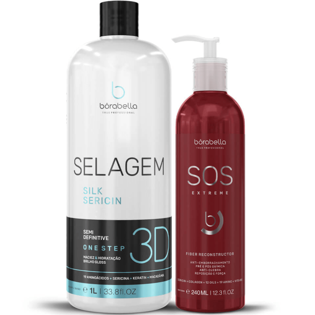 Borabella Selagem 3D Semi Definitiva Orgânica 1l + SOS Extreme 240ml