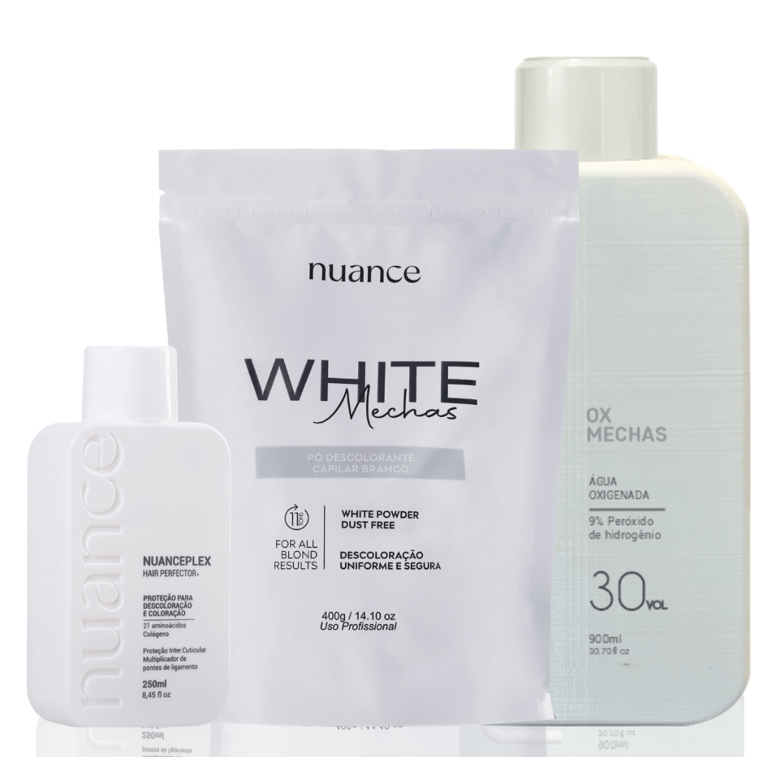 Kit Descoloração Pó Descolorante + Água Oxigenada + Nutriplex Nuance
