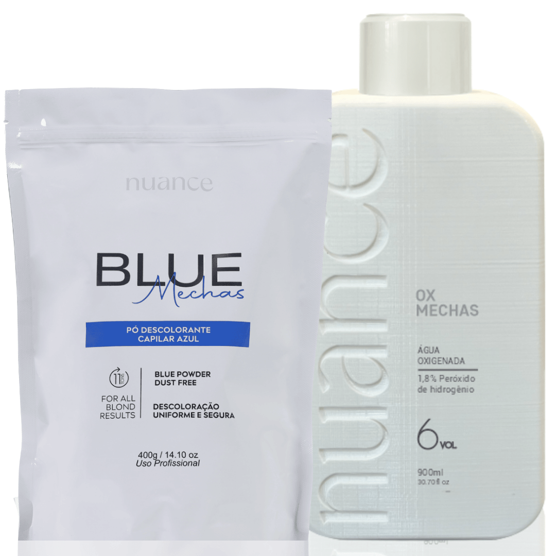 Kit Ox Mechas 06Vol. 900ml Nuance + Pó Descolorante Blue Mechas 400g Nuance