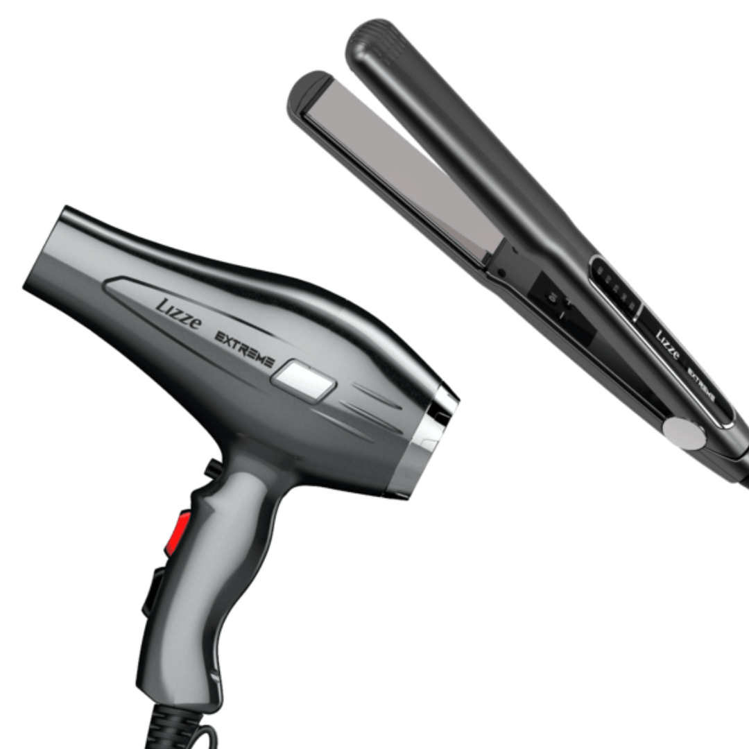 Combo - Prancha + Secador de Cabelo Profissional Lizze Extreme 220V | 2400 Watts