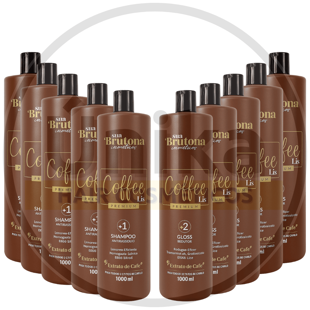 5 Kits Progressiva Coffee Liss Sua Brutona - Redutor e Brilho no Atacado