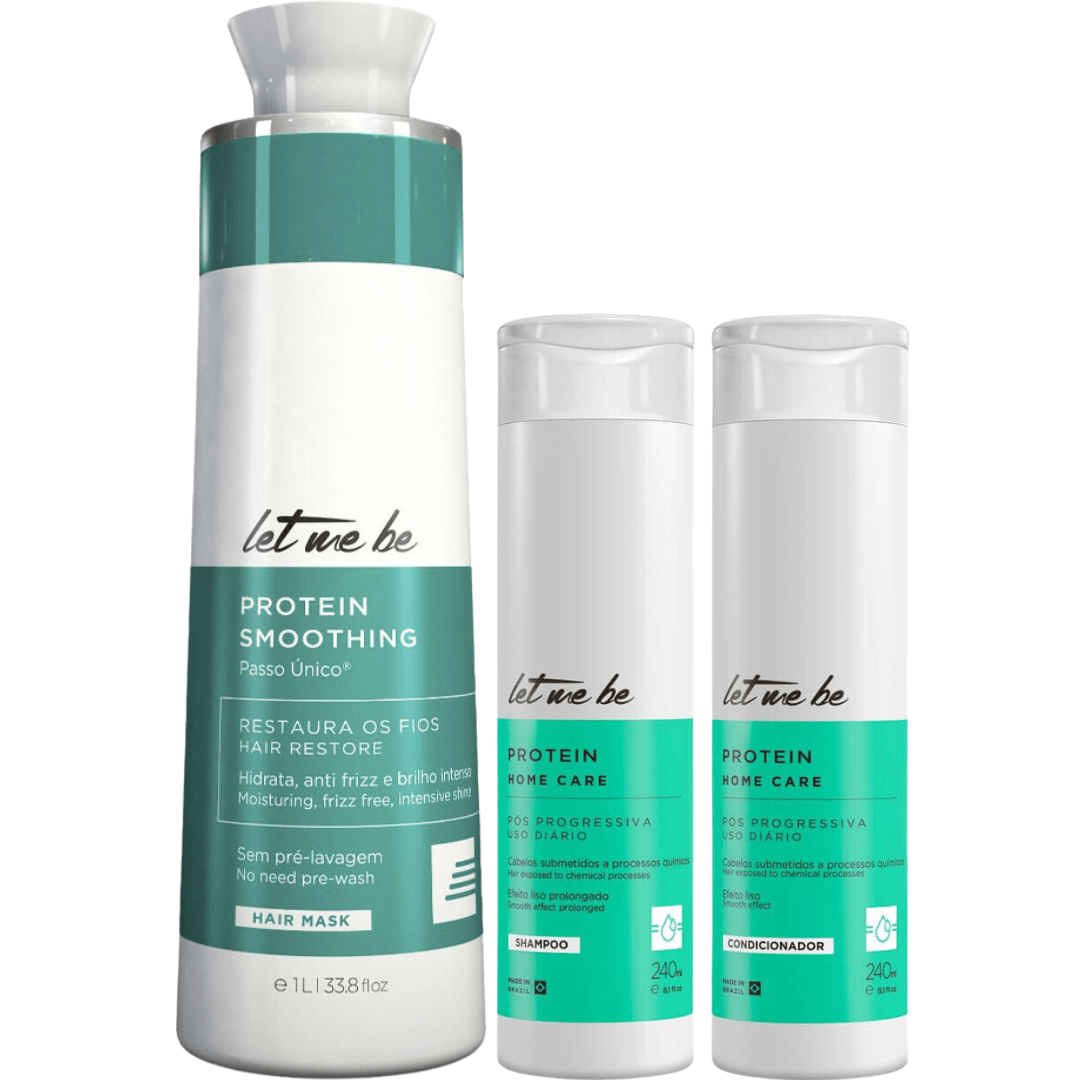 Let me be Progressiva Protein Smoothing 1l + Kit Protein Shampoo 240ml + Condicionador 240ml