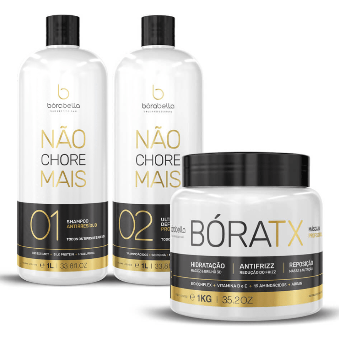 Borabella Não Chore Mais Kit 2x1 Litro Bóratx 1kg Únika Hair Cosméticos