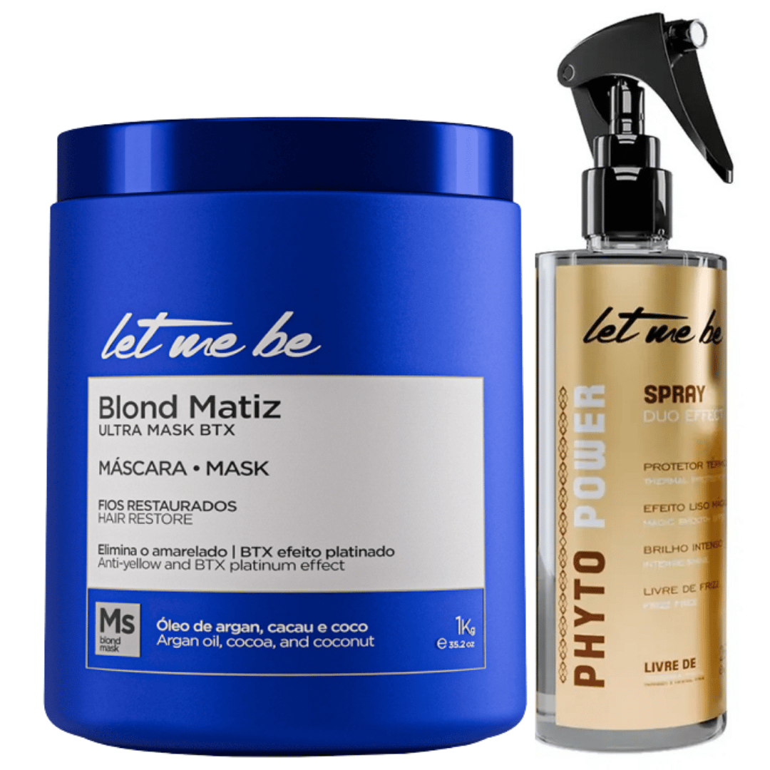 Kit Btx Blond Matiz 1kg Let Me Be + Phyto Power Protetor Térmico 260ml