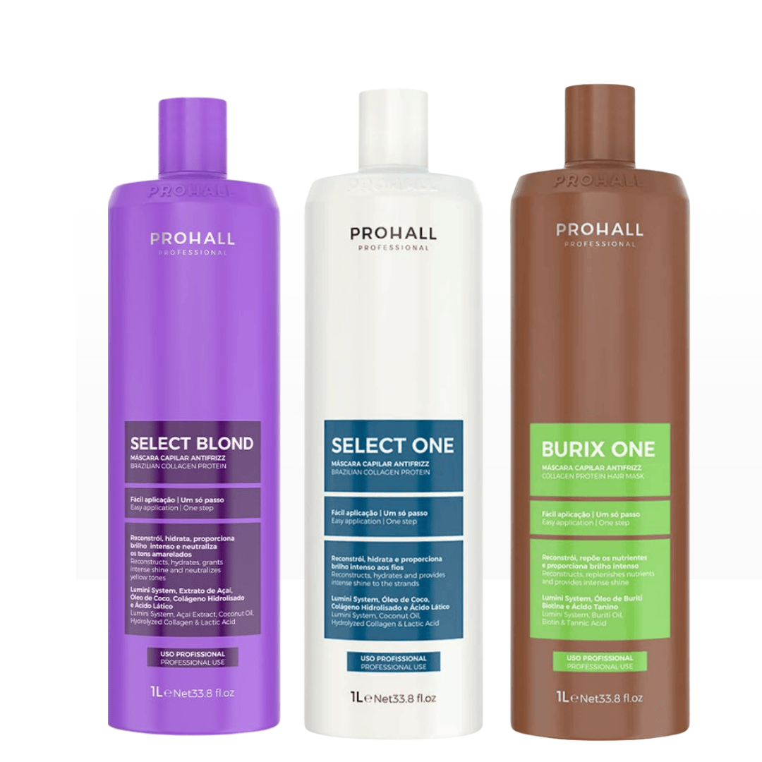 Kit Progressiva Prohall Burix One 1L + Select One 1L + Select Blond 1L