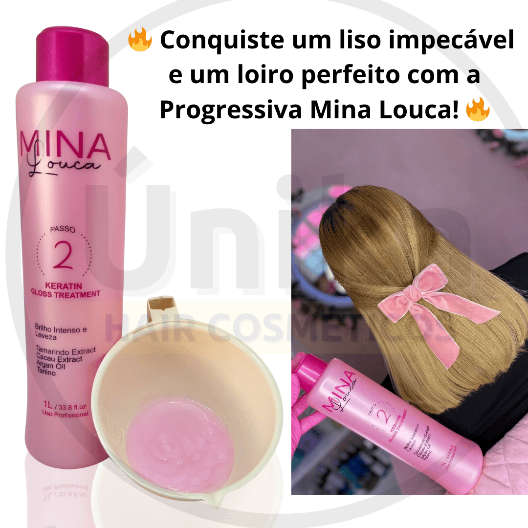 美容液 mina 25. Passo 2 Gloss Mina Louca 1L Nuance Professional - Únika Hair