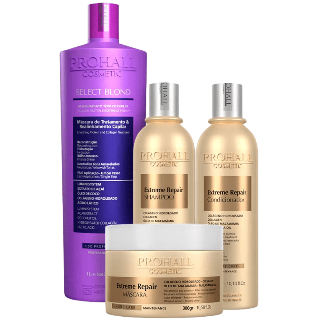 Progressiva Select Blond 1 Litro + Kit Extreme Repair 300ml Prohall