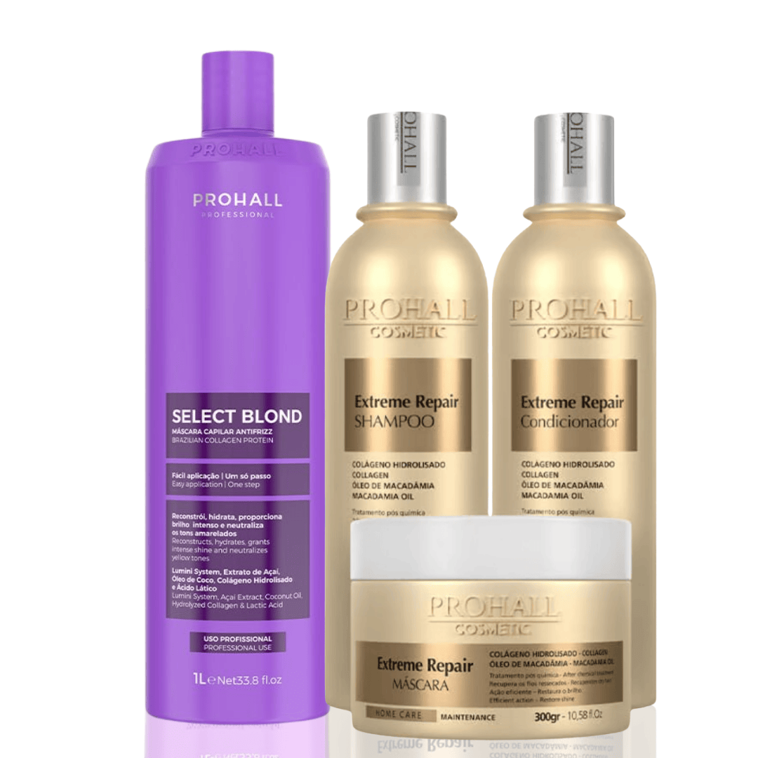 Progressiva Select Blond 1 Litro + Kit Extreme Repair 300ml Prohall