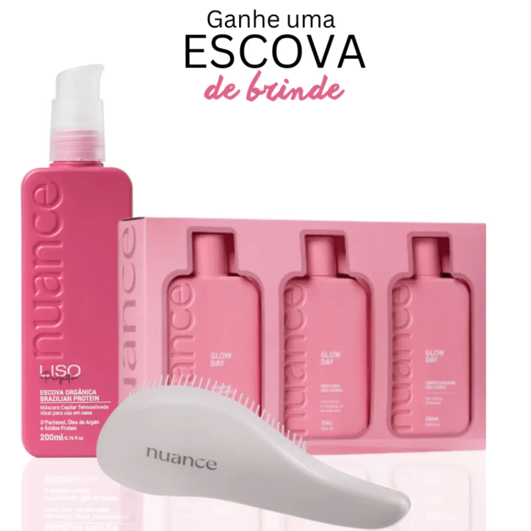 Kit Nuance Liso Perfeito: Progressiva 200g + Box Glow Day + Brinde