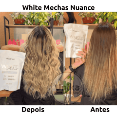Kit Ox Mechas 20vol. 900ml Nuance + Pó Descolorante White Mechas 400g Nuance Kit Ox Mechas 20vol. 900ml Nuance + Pó Descolorante White Mechas 400g Nuance