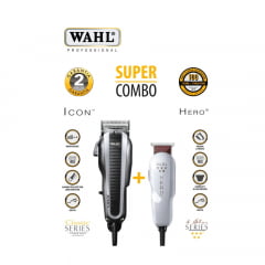 Combo Wahl Clipper com Máquinas de corte e de acabamento Icon e Hero 220V