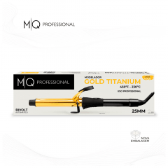 Modelador MQ Gold Titanium 25MM, Black/Gold Bivolt