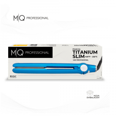Prancha De Cabelo MQ Professional Titanium Slim Bivolt Azul/Silver