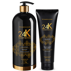 Progressiva 24k - Tanino Protein + Shampoo Vegano 24k Home Care Fit Cosmétics
