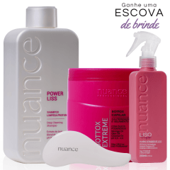 Bottox B-tox Extreme 1kg + Shampoo Power Liss + Liso perfeito Spray Protetor térmico Nuance 
