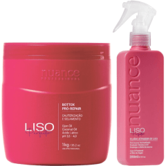 Bottox liso perfeito Pró Repair 1kg + Spray liso perfeito Pré Escova 200ml Nuance