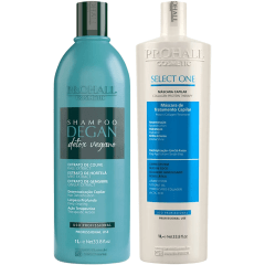 Kit Progressiva Select One 1L Prohall + Shampoo Degan Detox Vegano 1L Prohall