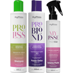 Myphios Progressiva Problond 300ml + Shampoo Ploliss 300ml + Selante MyLisse 300ml