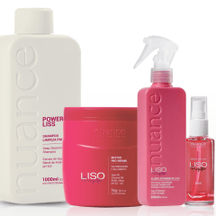 Nuance Combo Botox Liso Perfeito 1kg + Shampoo Power Liss 1L + Pré-Escova Liso Perfeito 200ml + Sérum Liso Perfeito 60ml