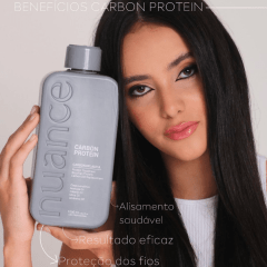 Progressiva Carbon Protein + Shampoo Glow Day 1L + Liso perfeito Pré-Escova 200ml Nuance