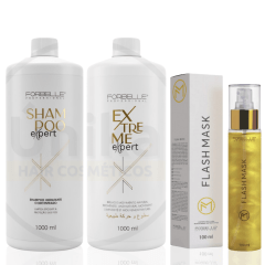 Progressiva  Extreme Expert 1L Forbelle + Shampoo Expert 1L + Flash Mask 100ml