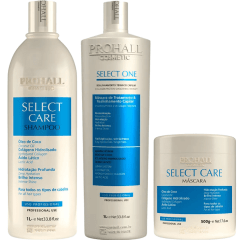 Prohall Progressiva Select One 1L + Shampoo Select Care 1L + Máscara Select Care 500g