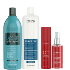 Progressiva Select One 1L + Shampoo Degan Detox 1L + Absolut One 120ml + Absolut Oil 60ml Prohall