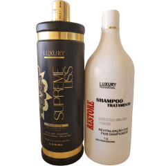 Progressiva Sem Formol Supreme Liss Luxury Professional 1 Litro + Shampoo de Tratamento Restore 1L