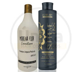 Progressiva Sem Formol Supreme Liss Luxury Professional 1 Litro + Shampoo de Tratamento Restore 1L