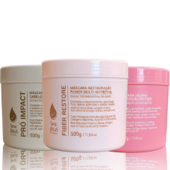 Kit 3 Máscaras Cronograma Capilar Time Reset Profissional 500g Kit 3 Máscaras Cronograma Capilar Time Reset Profissional 500g