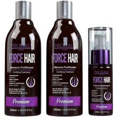 Kit Crescimento Capilar Force Hair Prohall (3 Produtos)