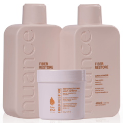 Nuance Kit Fiber Restore: Shampoo, Condicionador 450ml + Máscara 250g