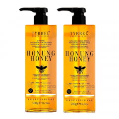 Kit Honung Honey Tyrrel 2x500ml Mel Capilar Shampoo e Máscara Hidro Lipídica