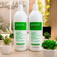 Kit Shampoo Biomask 1L + Condicionador Biomask 1L Prohall