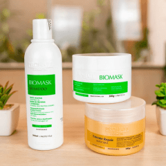 Prohall Kit Cronograma Capilar Shampoo Biomask 300ml + Máscara Biomask 300g + Máscara Extreme Repair 300g