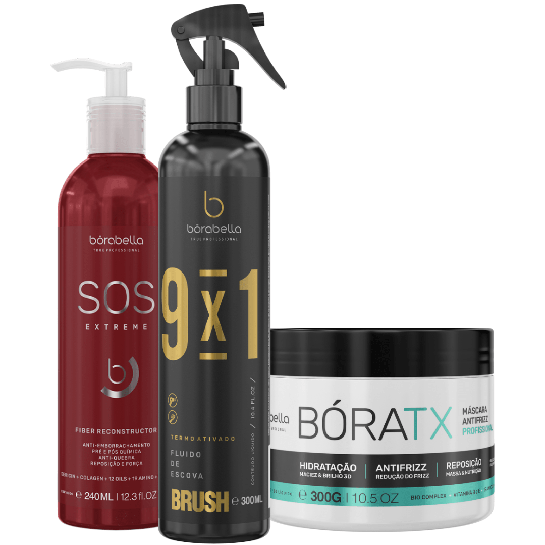 Borabella SOS Extreme 240ml + Fluído Brush 9x1 300ml + Boratx 300g