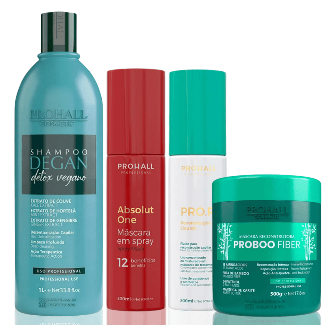 Cronograma Capilar Prohall Reconstrução 4 Produtos 