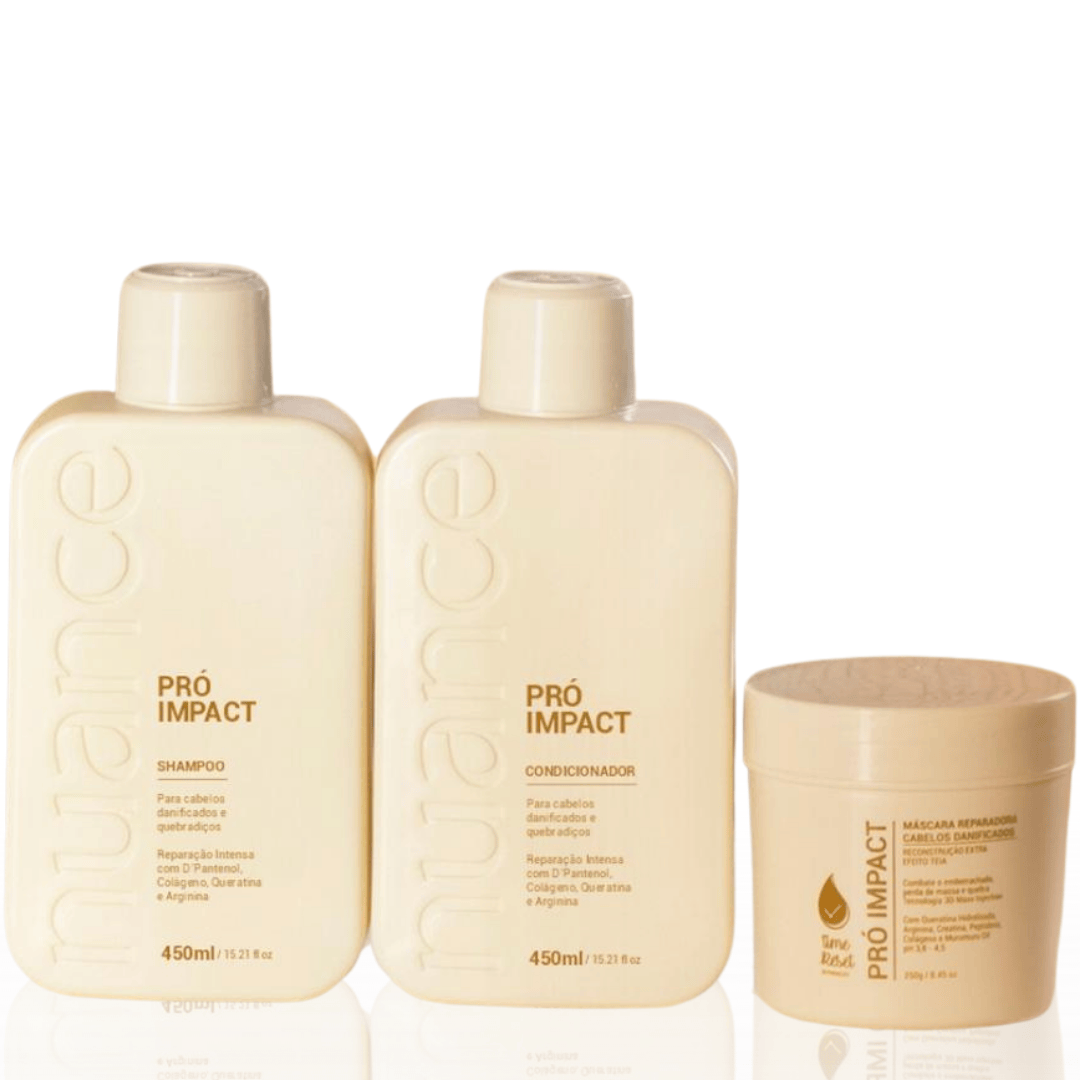 Nuance Kit Pró Impact: Shampoo, Condicionador 450ml + Máscara 250g